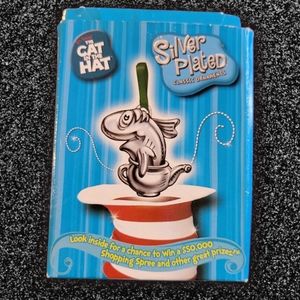Vtg 2003 Fish In A Dish Dr Seuss Silver Plated Christmas Ornament Burger King